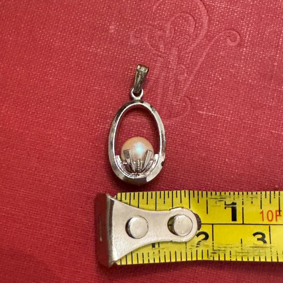 Vintage Sterling Silver Real Fresh Water Pearl Pendant - Picture 7 of 7